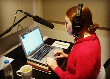 Rosie Akerman Voiceover Artist Recording a Demo